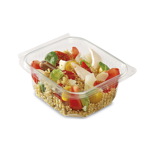 500 x Clear Plastic 500ml Rectangular Salad Containers 