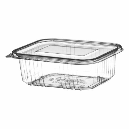 300 x Clear Plastic 750ml Rectangular Salad Containers