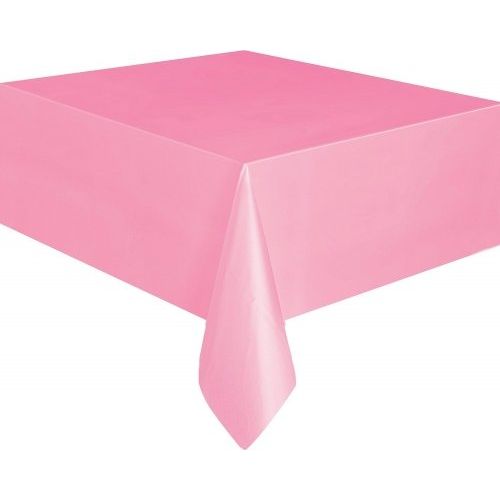 Baby Pink Rectangular Plastic Tablecover