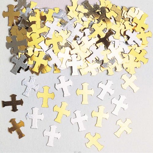 Silver and Gold Cross Table Confetti