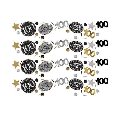 100th Birthday Gold Celebration 3 Pack Table Confetti