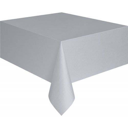 Rectangular Plastic Tablecover-Silver