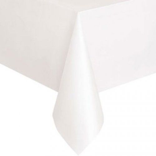 White Rectangular Plastic Tablecover