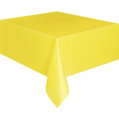 Yellow Rectangular Plastic Tablecover