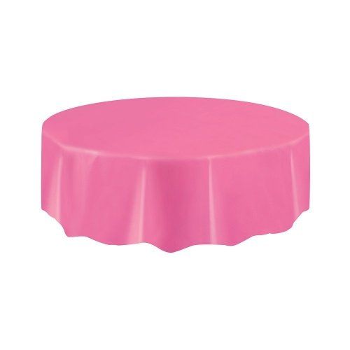 Large Round Plastic Tablecover-Hot Pink