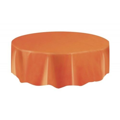 Large Round Plastic Tablecover-Orange