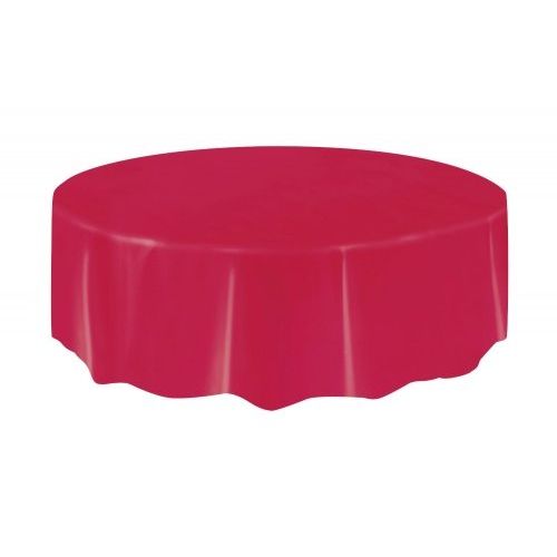 Large Round Plastic Tablecover-Red