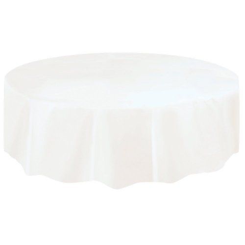 Large Round Plastic Tablecover-White