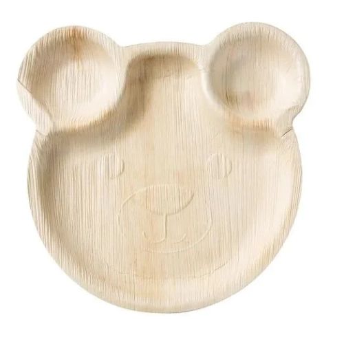 10 x Teddy Bear 9" Biodegradable Palm Leaf Plates 