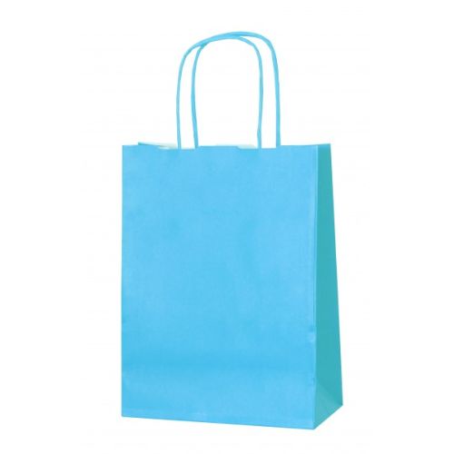 (20 Pack) 180 x 230 x 80mm Baby Blue Twist Handle Paper Carrier Bags