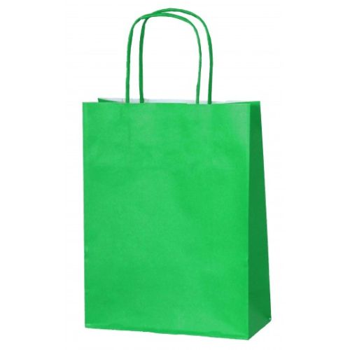 (20 Pack) 180 x 230 x 80mm Forest Green Twist Handle Paper Carrier Bags
