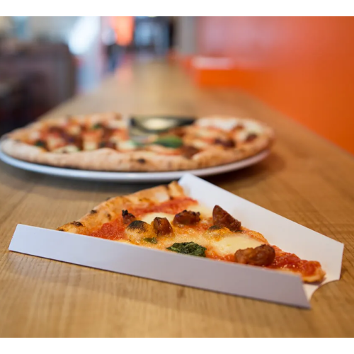 500 x White Card Pizza Slice Tray