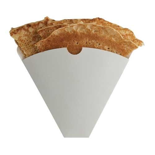 1000 x White Card Crepe Cones