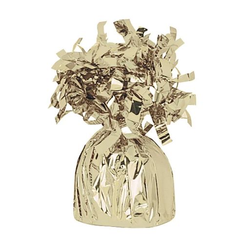 White Gold Metallic Foil Cone Balloon Weight