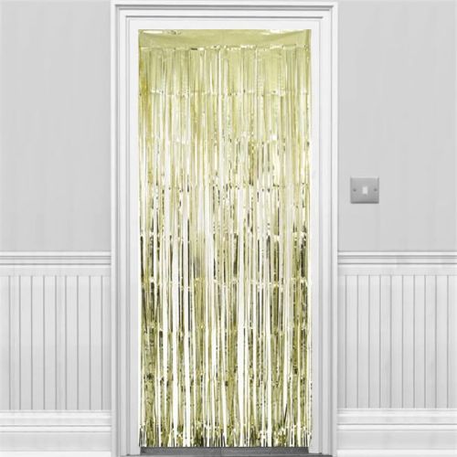 Metallic White Gold Foil Door Curtain 