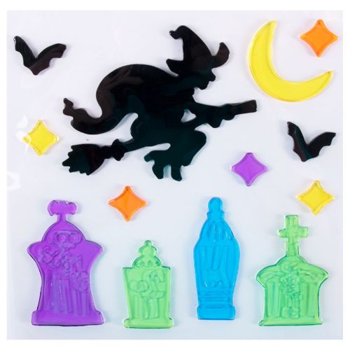 Tombstone And Witch Gel Window Clings