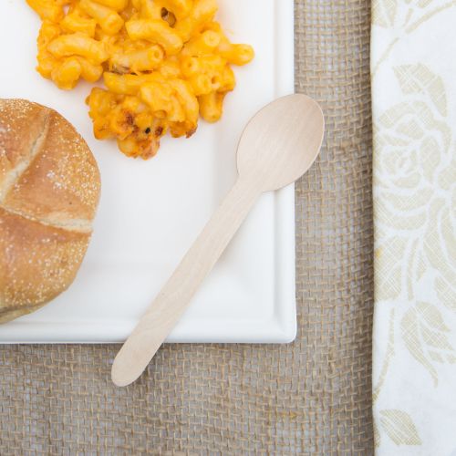 100 x Biodegradable Wooden Dessert Spoon