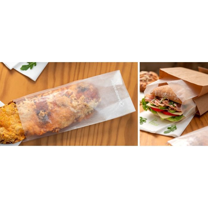 250 x Compostable Crystal Glassine Paper Bread Bags