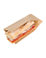 100 x Kraft Brown 2 Sides Open Long Greaseproof Paper Hotdog Bags