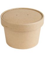 50 x Paper Lids For Kraft Brown Paper Ice Cream Tubs 
