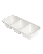 50 x  3 Compartment Long Bagasse Food Tray