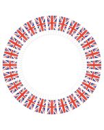 8 x Union Jack Rimmed Paper Plates