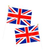 6 Great Britain Union Jack Waving Flags