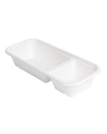 50 x 2 Compartment Long Bagasse Food Tray