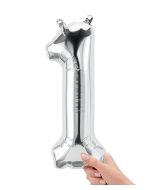 16" Silver Air Fill Number Balloons