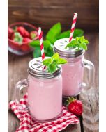 200 x Jumbo Red and White Stripe Paper Smoothie Straws