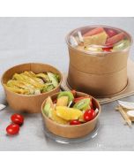 300 x Kraft Card Round Salad Bowls - Multiple Sizes
