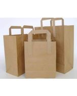 250 x Large Brown Tape Handle Paper Carrier Bags 