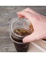 50 x PET Flat Lids With Straw Slot For PET Smoothie Cups