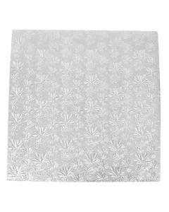 Embossed Silver Square Cake Drum
