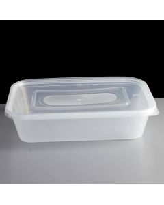 250 x Microwaveable Rectangular Food Tubs and Lids - 2 Sizes 