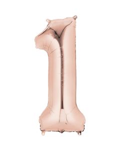 Large 34" Rose Gold Foil Number Balloons