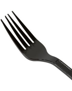 Heavy Duty Reusable Black Plastic Cutlery