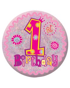 1st Birthday Holographic Badge