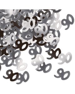 Milestone Birthday Black and Silver Glitz Table Confetti