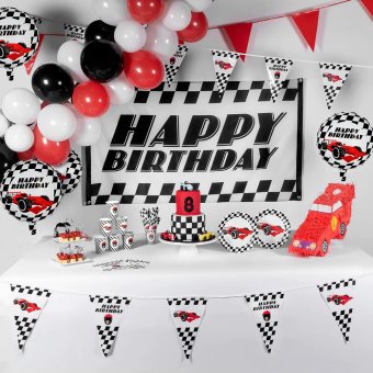 Black Checked Racing Partyware